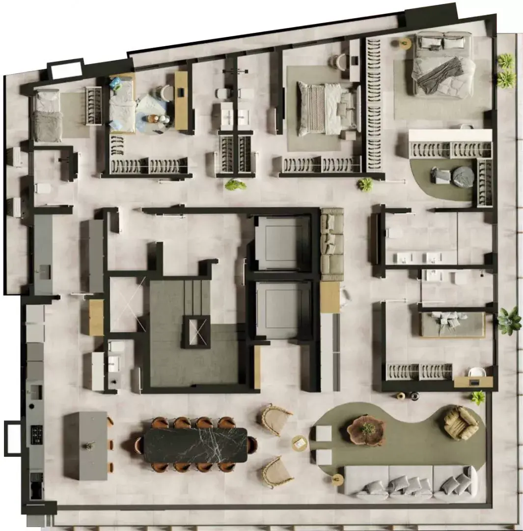 Apartamento de 4 suítes de 265m² do Sagô Marista