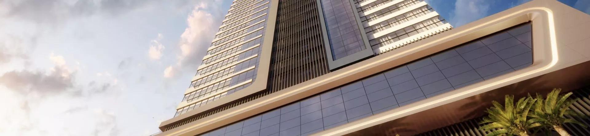 Fachada do Doha Tower, da C’Seger Construtora e Incorporadora
